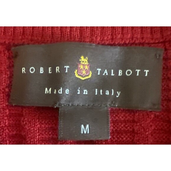 ROBERT TALBOTT Mens 1/4 Zip RED 100% Merino Wool Sweater Vest Italy Sz M - Picture 4 of 8